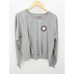 Simply Southern Gray Long Sleeve Cut Off Tee Turtle Shirt Womens XL NWT